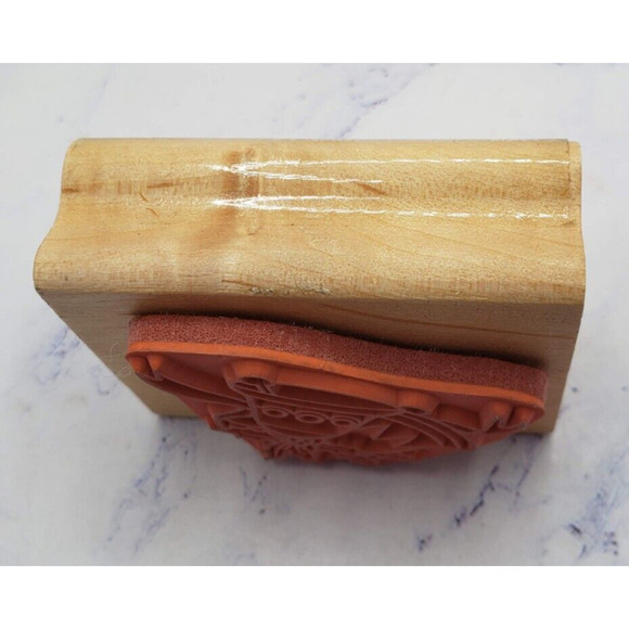 Christmas Bells With Holly Canadian Maple Collection Wood Mounted Rubber Stamp - Picture 2 of 8